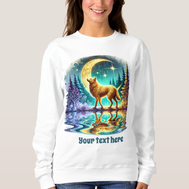 Niedlicher Winterwolf anpassbar Sweatshirt (Vorderseite)