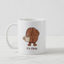 Niedlicher winziger Kaffeebohne, die ihr Bestes gi