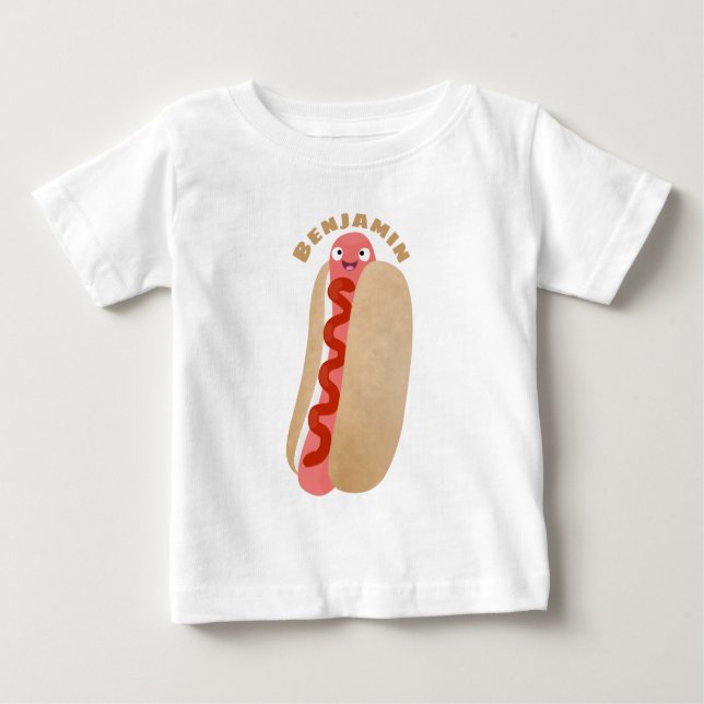 Niedlicher Witzhund Weiner Cartoon Baby T-shirt (Vorderseite)