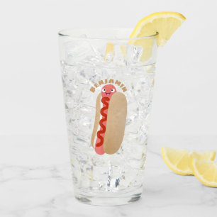 Niedlicher Witzhund Weiner Cartoon Glas