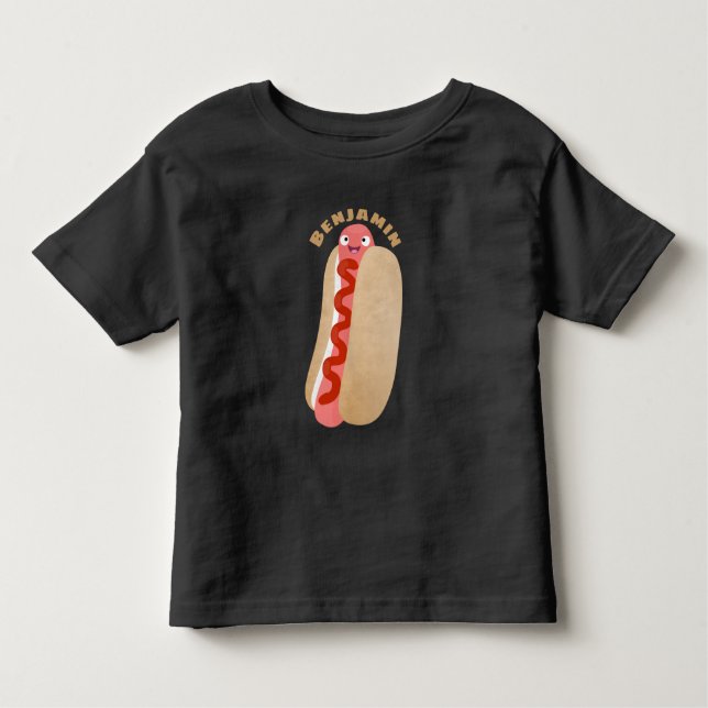 Niedlicher Witzhund Weiner Cartoon Kleinkind T-shirt (Vorderseite)
