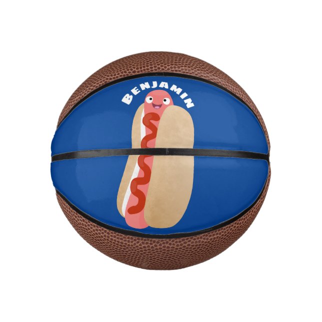 Niedlicher Witzhund Weiner Cartoon Mini Basketball (Vorderseite)
