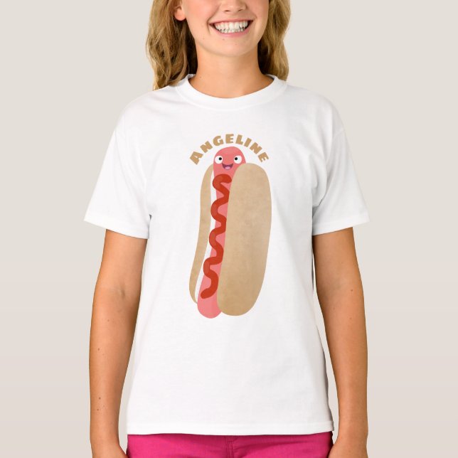 Niedlicher Witzhund Weiner Cartoon T-Shirt (Vorderseite)