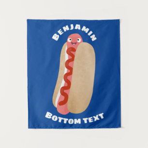 Niedlicher Witzhund Weiner Cartoon Wandteppich