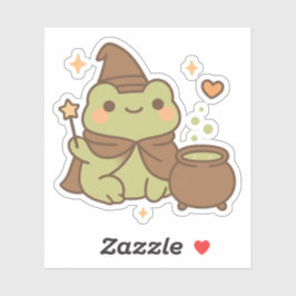 Niedlicher Wizard Frog with Pop Aufkleber