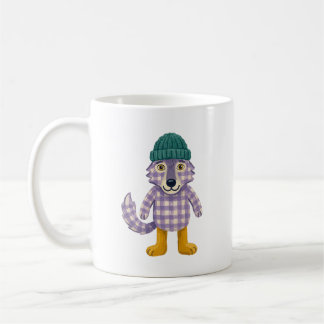 Niedlicher Wolf Strickmütze Becher Kaffeetasse