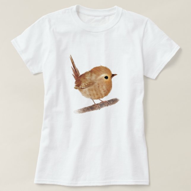 Niedlicher Wren Bird liebt Shirts (Design vorne)