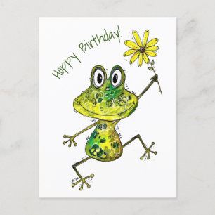 Niedlicher wunderlicher glücklicher Frosch Postkarte