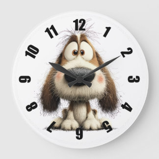 Niedlicher wunderlicher Hund Große Wanduhr