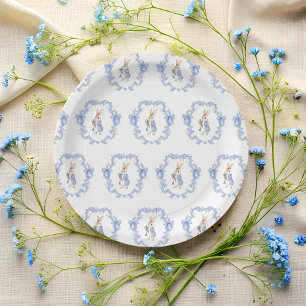 Niedlicher, wunderlicher Kaninchen-Aquarell-Baby-S Pappteller