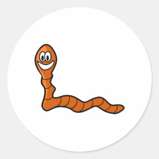 Niedlicher Wurm Runder Aufkleber