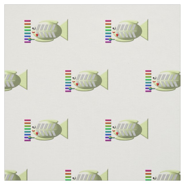 Niedlicher X-Ray-Fisch mit Xylophon Stoff (Muster)