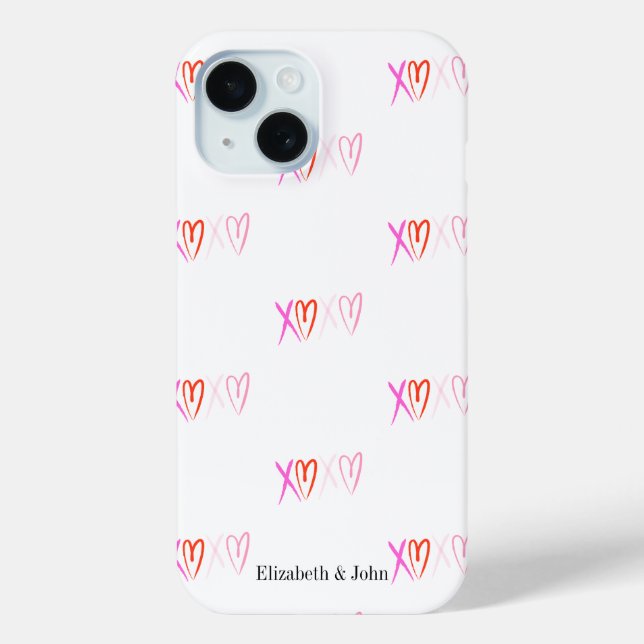 Niedlicher "XOXO" Herztag Valentinstag Case-Mate iPhone Hülle (Rückseite)