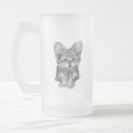 Niedlicher Yorkie Hundemattierte GlasTasse Mattglas Bierglas