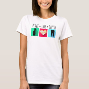 Niedlicher Zahnarzt Zahnhygiene Leopard Herzzähne T-Shirt