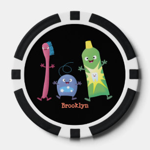 Niedlicher Zahnbürste Zahnpasta-Cartoon Pokerchips