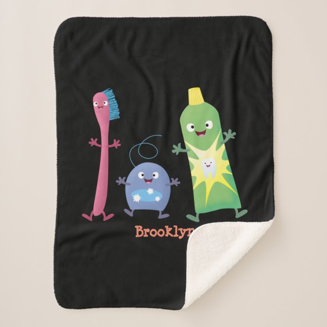 Niedlicher Zahnbürste Zahnpasta-Cartoon Sherpadecke (Vorderseite)