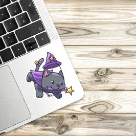 Niedlicher Zauberer, Hexenkatpfeifer Aufkleber