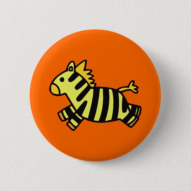 Niedlicher Zebra Button (Vorderseite)