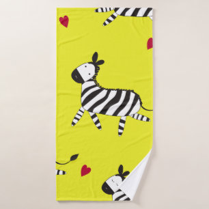 Niedlicher Zebra-Cartoon-Hintergrund Badehandtuch