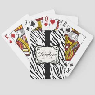 Niedlicher Zebra-Druck Spielkarten