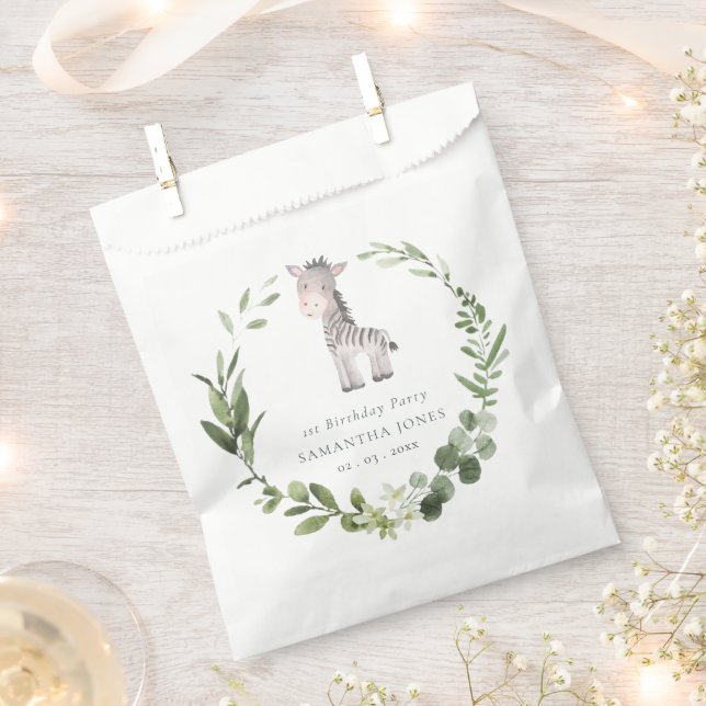 Niedlicher Zebra-Grünfolienkrez jedes Jahr zum Geb Geschenktütchen (Ausgeschnitten)