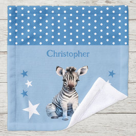 Niedlicher Zebra hinzufügen Namen Polka Punkte Ste Waschlappen