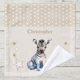 Niedlicher Zebra hinzufügen Namen Polka Punkte Ste Waschlappen