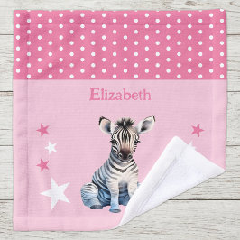 Niedlicher Zebra hinzufügen Namen Polka Punkte Ste Waschlappen