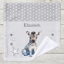 Niedlicher Zebra hinzufügen Namen Polka Punkte Ste Waschlappen