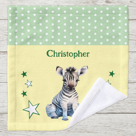 Niedlicher Zebra hinzufügen Namen Polka Punkte Ste Waschlappen