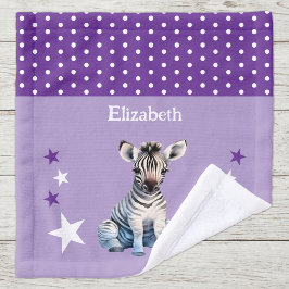 Niedlicher Zebra hinzufügen Namen Polka Punkte Ste Waschlappen