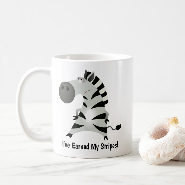 Niedlicher Zebra: Ich habe meine Streifen Kaffeetasse (Mit Donut)