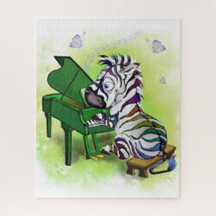 Niedlicher Zebra Piano Player - Cartoon Puzzle