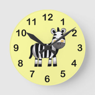 niedlicher Zebra Runde Wanduhr