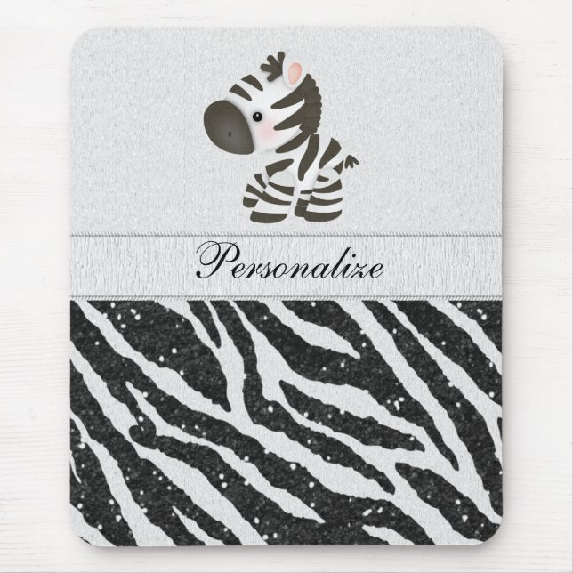Niedlicher Zebra u. Schwarzes druckten Mousepad (Vorne)