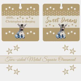 Niedlicher Zebrashh-Name ist Schlafbraun Ornament Aus Metall