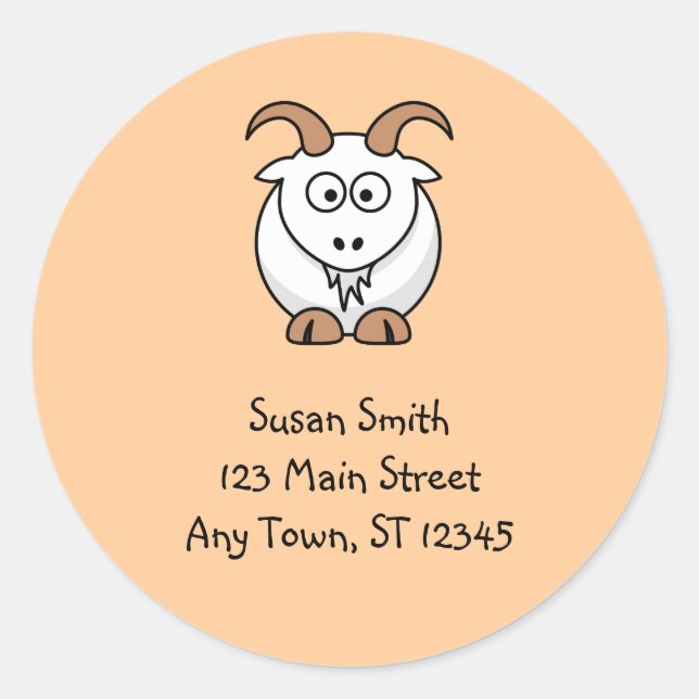 Niedlicher Ziegensticker Runder Aufkleber (Vorderseite)