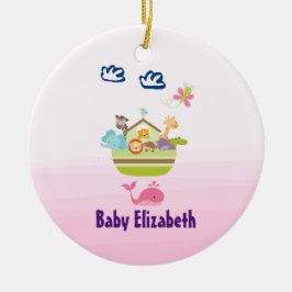 Niedlicher Zoo Tiergarten mit einem Schmetterling- Keramikornament