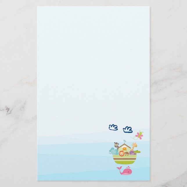 Niedlicher Zoo Tiergarten mit Schmetterling und Wa Briefpapier (Vorderseite)