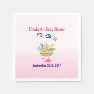Niedlicher Zoo Tiergarten Rosa Kinderdusche Serviette