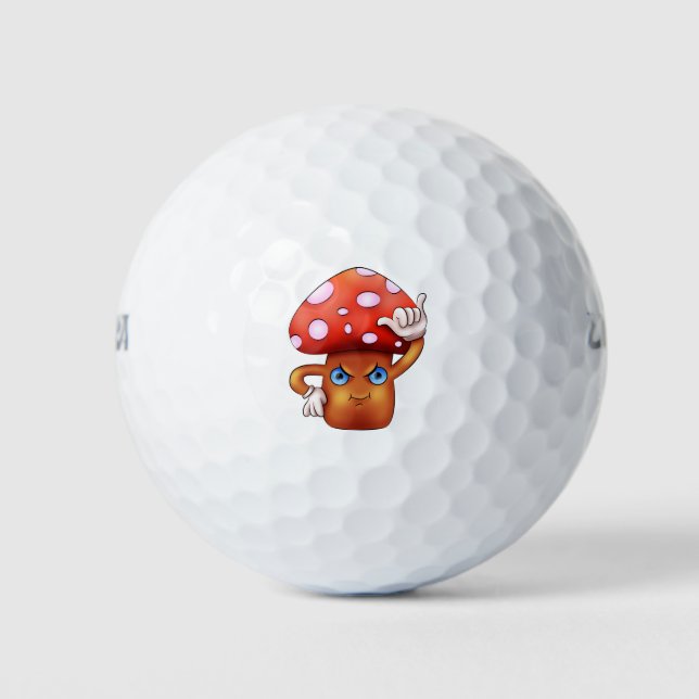 Niedlicher zorniger Pilz Golfball (Vorderseite)