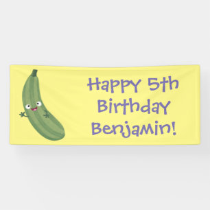 Niedlicher Zucchini-Happy-Cartoon Banner