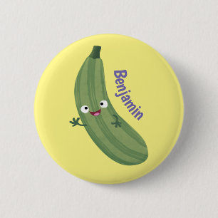 Niedlicher Zucchini-Happy-Cartoon Button