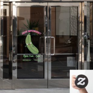 Niedlicher Zucchini-Happy-Cartoon Fensteraufkleber