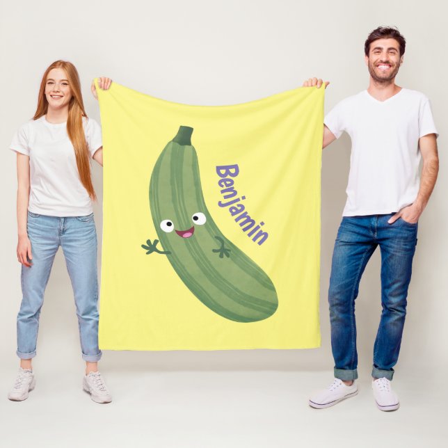 Niedlicher Zucchini-Happy-Cartoon Fleecedecke (Beispiel)