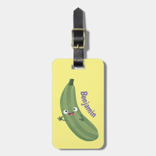 Niedlicher Zucchini-Happy-Cartoon Gepäckanhänger