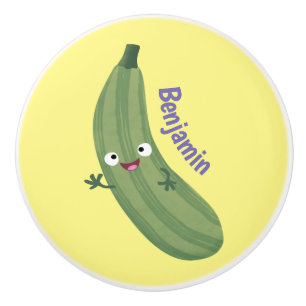 Niedlicher Zucchini-Happy-Cartoon Keramikknauf