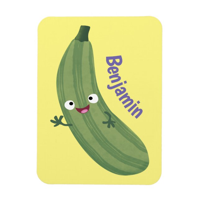 Niedlicher Zucchini-Happy-Cartoon Magnet (Vertikal)