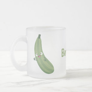 Niedlicher Zucchini-Happy-Cartoon Mattglastasse